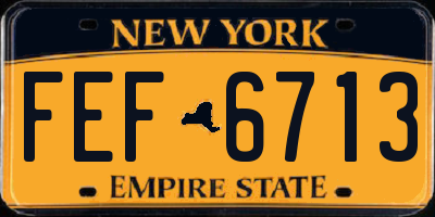 NY license plate FEF6713