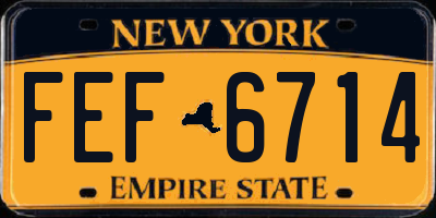 NY license plate FEF6714