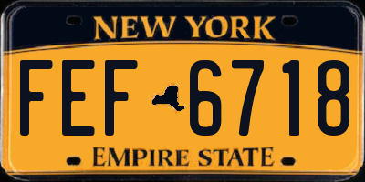 NY license plate FEF6718