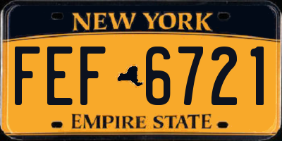 NY license plate FEF6721