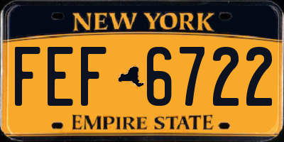 NY license plate FEF6722