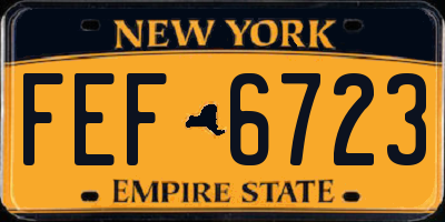 NY license plate FEF6723