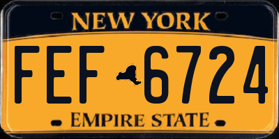 NY license plate FEF6724