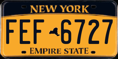 NY license plate FEF6727
