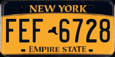 NY license plate FEF6728