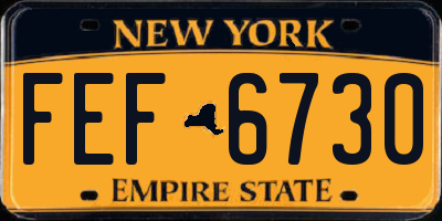 NY license plate FEF6730