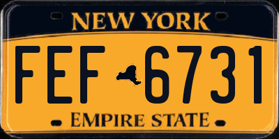 NY license plate FEF6731