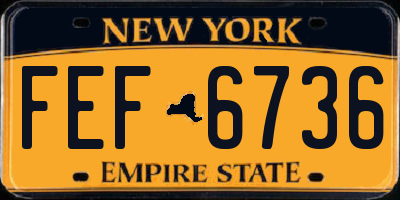 NY license plate FEF6736