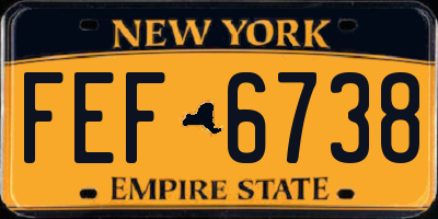 NY license plate FEF6738