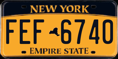 NY license plate FEF6740