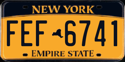 NY license plate FEF6741
