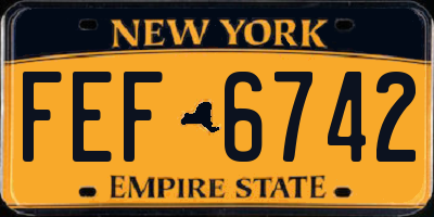 NY license plate FEF6742