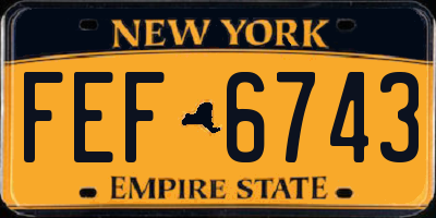 NY license plate FEF6743