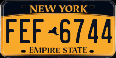NY license plate FEF6744