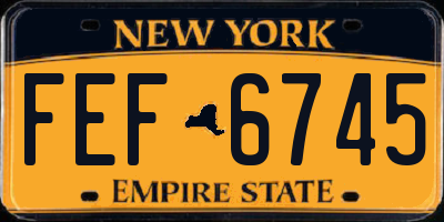 NY license plate FEF6745