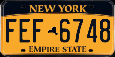 NY license plate FEF6748