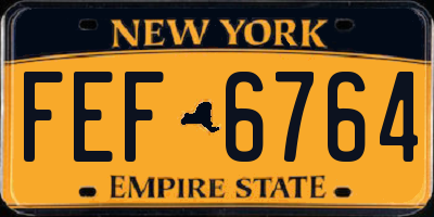 NY license plate FEF6764