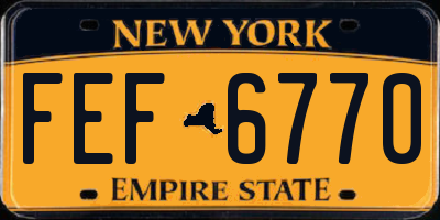 NY license plate FEF6770