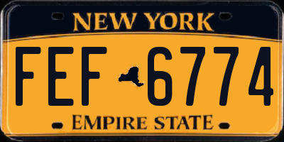 NY license plate FEF6774