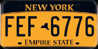 NY license plate FEF6776