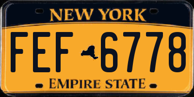 NY license plate FEF6778