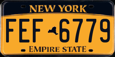 NY license plate FEF6779