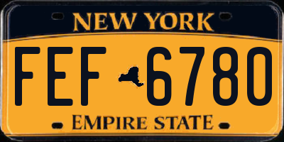 NY license plate FEF6780