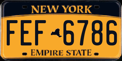 NY license plate FEF6786