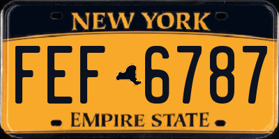 NY license plate FEF6787