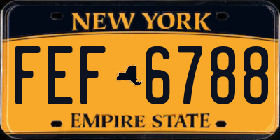 NY license plate FEF6788