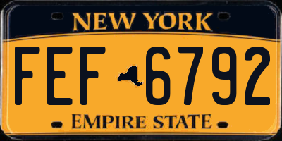 NY license plate FEF6792