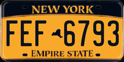 NY license plate FEF6793