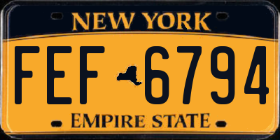NY license plate FEF6794