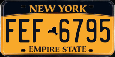 NY license plate FEF6795