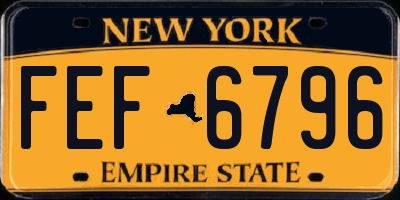 NY license plate FEF6796