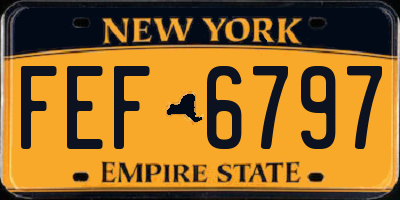 NY license plate FEF6797