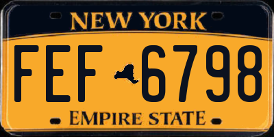 NY license plate FEF6798