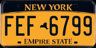 NY license plate FEF6799