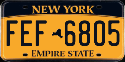 NY license plate FEF6805
