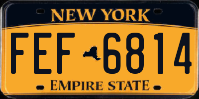 NY license plate FEF6814