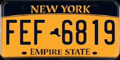 NY license plate FEF6819