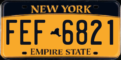 NY license plate FEF6821