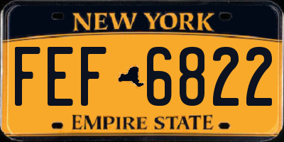 NY license plate FEF6822