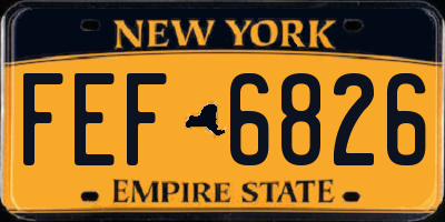 NY license plate FEF6826