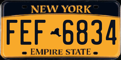 NY license plate FEF6834