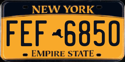 NY license plate FEF6850