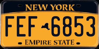 NY license plate FEF6853