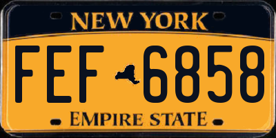 NY license plate FEF6858