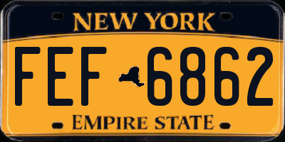 NY license plate FEF6862