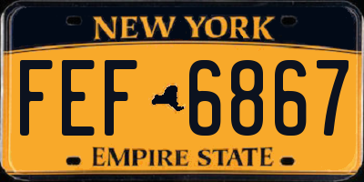 NY license plate FEF6867